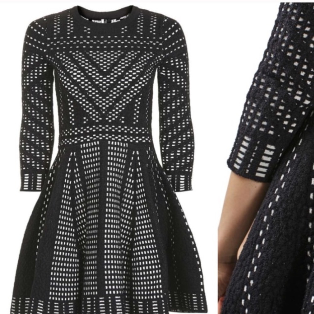 Topshop fit n flare geometric dress - Picture 2 of 4